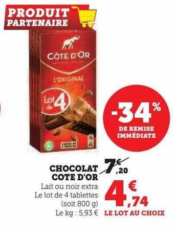 Hyper U Chocolat côte d'or offre