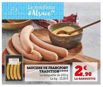 U Express Saucisse de francfort tradition offre