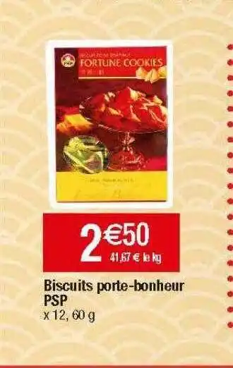 Migros Biscuits porte-bonheur psp offre