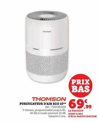 Hyper U Purificateur d'air eco 15 thomson offre
