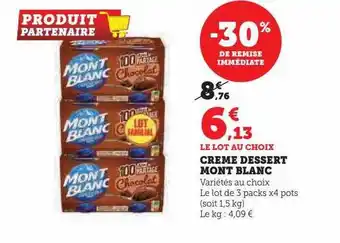 Hyper U Crème dessert mont blanc offre