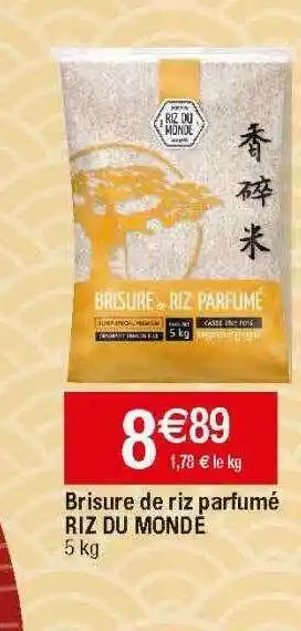 Migros Brisure de riz parfumé riz du monde offre