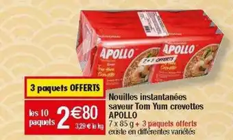 Migros Nouilles instantanées saveur tom yum crevettes apollo offre