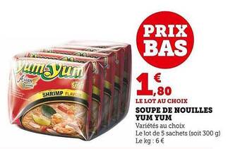U Express Soupe de nouilles yum yum offre