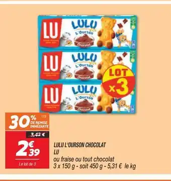 Netto Lulu l´ourson chocolat lu offre