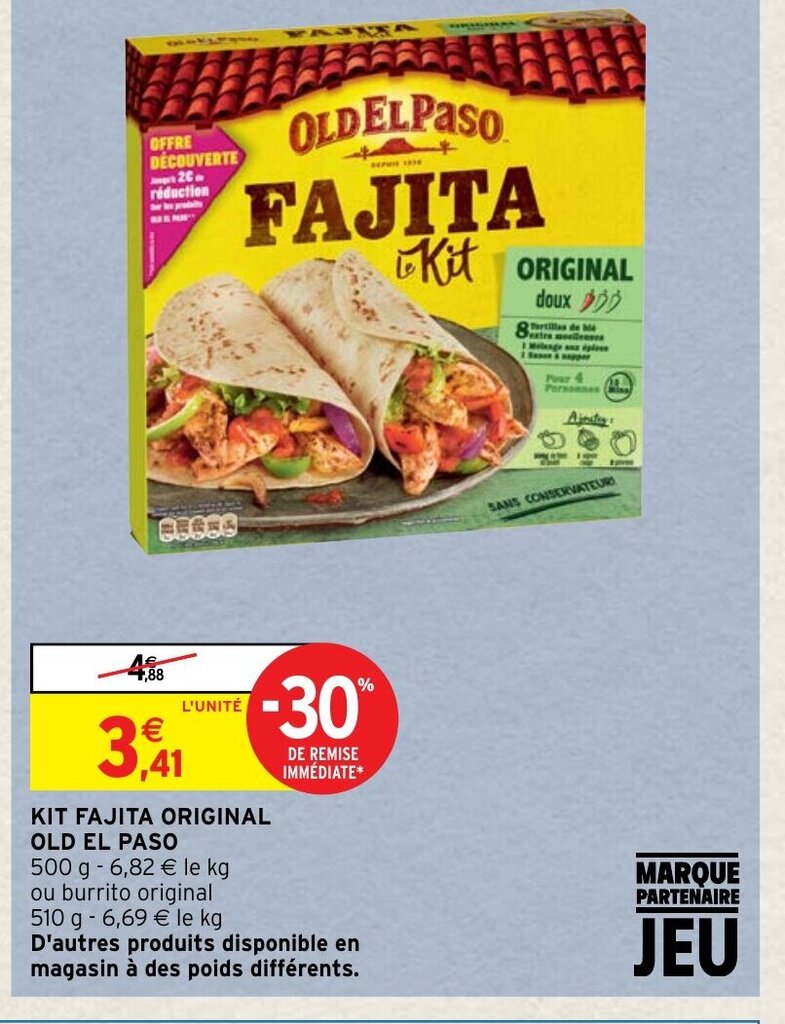 Promo Kit Fajita Original Old El Paso chez Intermarché