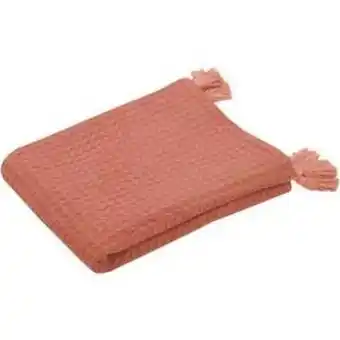 La Foir'Fouille Plaid nid d'abeilles - l 150 x l 125 cm - corail - k.koon - différents coloris offre