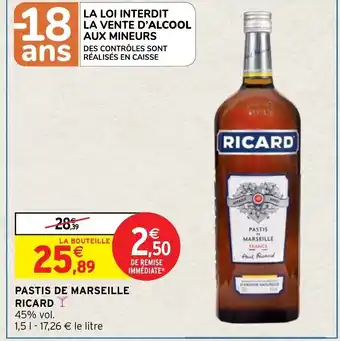 Intermarché Pastis de Marseillie Ricard offre