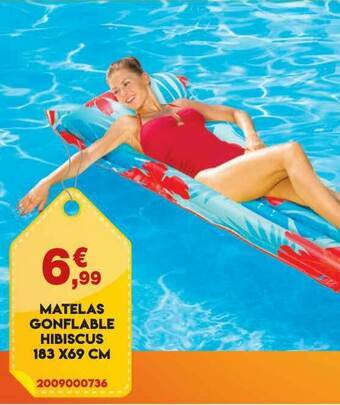 Maxi Bazar Matelas Gonflable Hibiscus 183 X 69 Cm offre
