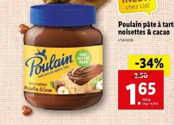 Lidl Poulain Pâte à Tartiner Noisettes & Cacao offre