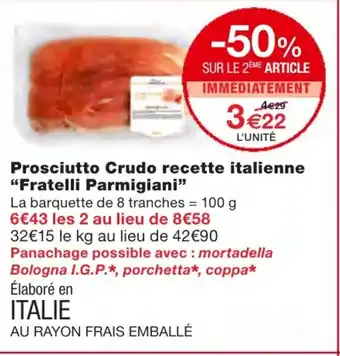 Prosciutto Crudo recette italienne