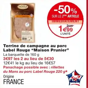 Monoprix Terrine de campagne au porc offre