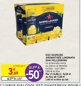 Intermarché Eau Gazeuse Aromatisée Limonata San Pellegrio offre