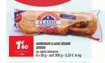 Netto Hamburger classic sesame serbis offre
