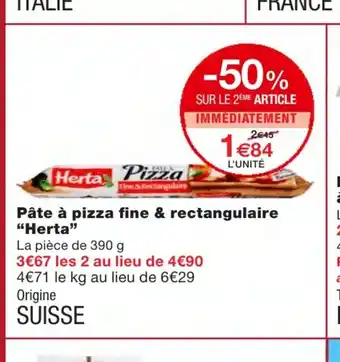 Monoprix Pâte à pizza fine & rectangulaire offre