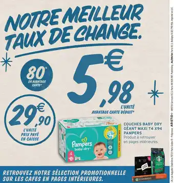 Intermarché Couches Baby Dry Géant Maxi T4 X94 Pampers offre