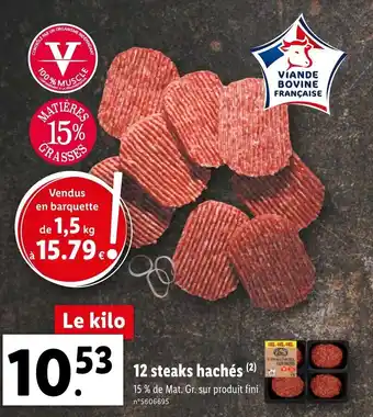 Lidl 12 steaks hachés offre
