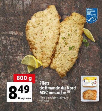 Lidl Filets de limande du Nord MSC meunière offre