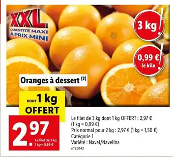 Lidl Oranges à dessert offre