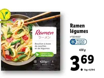 Lidl Ramen légumes offre