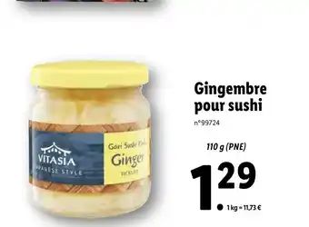 Lidl Gingembre pour sushi offre