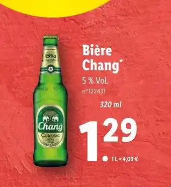 Lidl Bière Chang offre