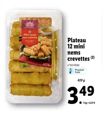 Lidl Plateau 12 mini nems crevettes offre