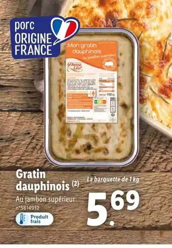 Lidl Gratin Dauphinois offre