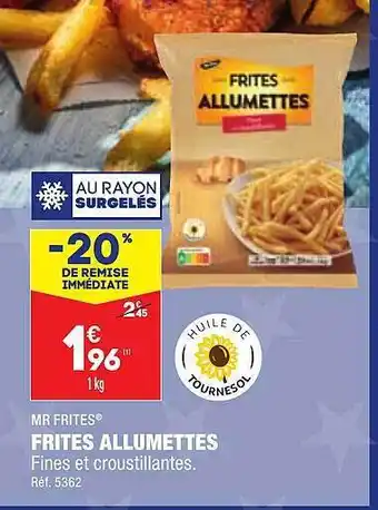 ALDI Mr frites frites allumettes offre