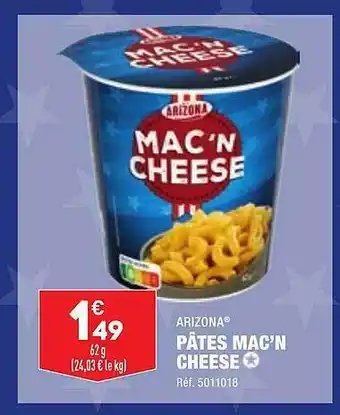 ALDI Arizonia pâtes mac'n cheese offre