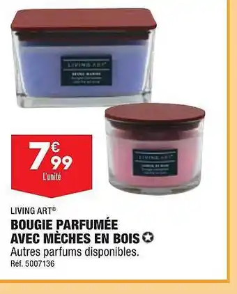 ALDI Bougie parfumée avec mèches en bois living art offre