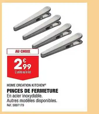 ALDI Pinces de fermeture home creation kitchen offre