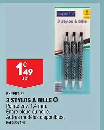 ALDI Expertiz 3 stylos à bille offre