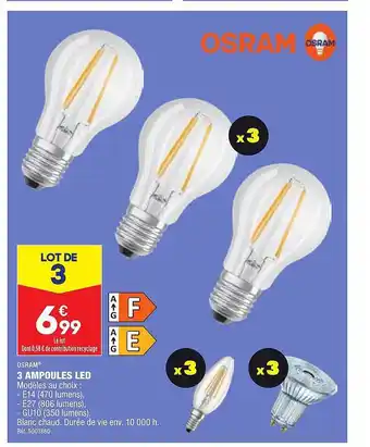 3 ampoules led osram
