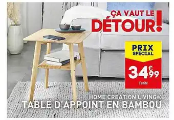 ALDI Table d'appoint en bambou home creation living offre