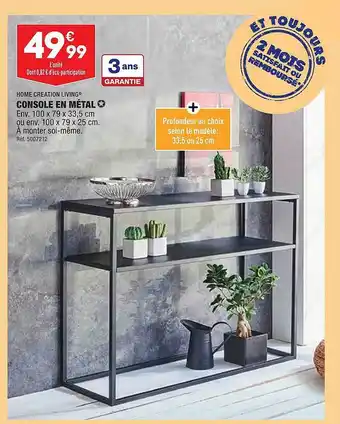 ALDI Console en métal home creation living offre