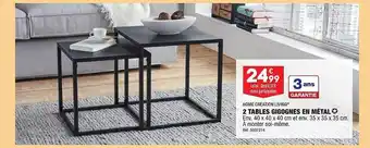 ALDI 2 tables gigognes en métal home creation living offre