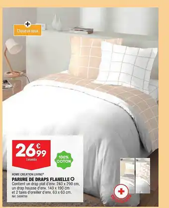 ALDI Parure de draps flanelle home creation living offre