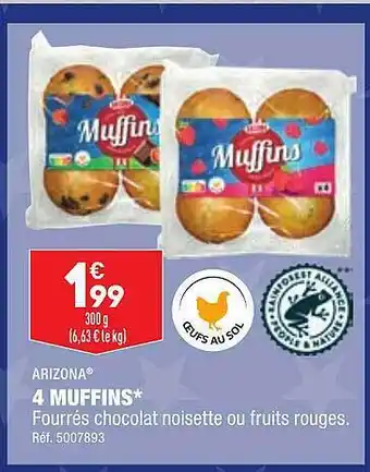 ALDI 4 muffins arizona offre