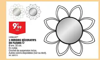 ALDI 3 miroirs décoratifs en fleurs living art offre