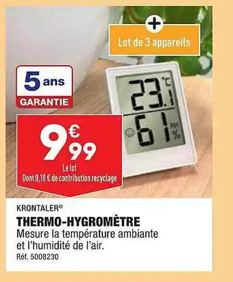 ALDI Thermo-hygromètre krontaler offre