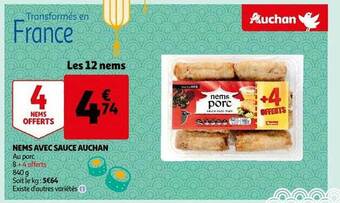 Auchan Nems avec sauce auchan offre