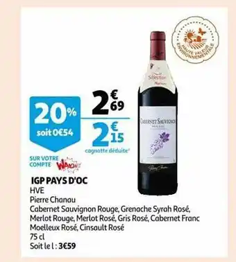Auchan Igp pays d'oc hve pierre chanau offre