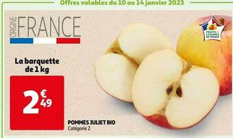 Auchan Pommes juliet bio offre