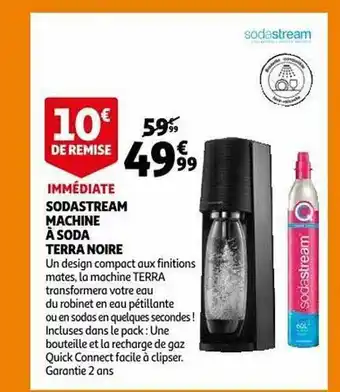 Auchan Sodastream machine à soda terra noire offre