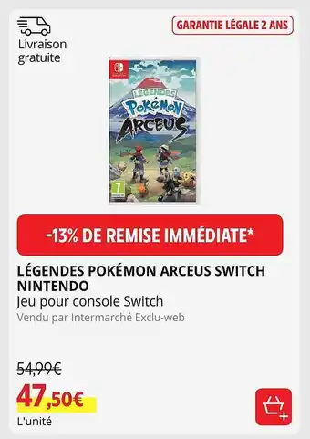 Légendes pokémon arceus switch nintendo