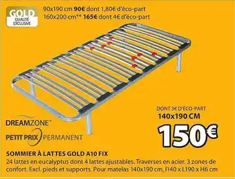 JYSK Sommier à lattes gold a10 fix dreamzone offre