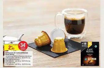 Intermarché Express Capsules de café espresso café royal offre