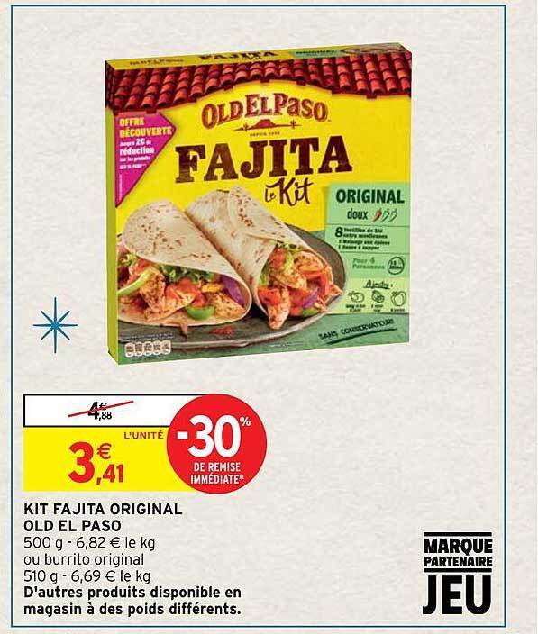 Promo Kit fajita original old el paso chez Intermarché Express