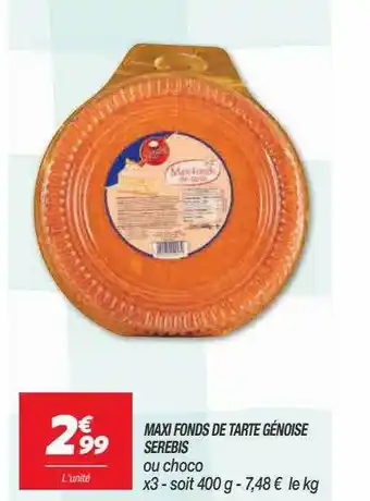Netto Maxi fonds de tarte génoise serebis offre